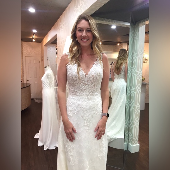 NEVER WORN 2019 Pronovias Malma Wedding Dress with Cathedral Veil Included - Picture 2 of 11